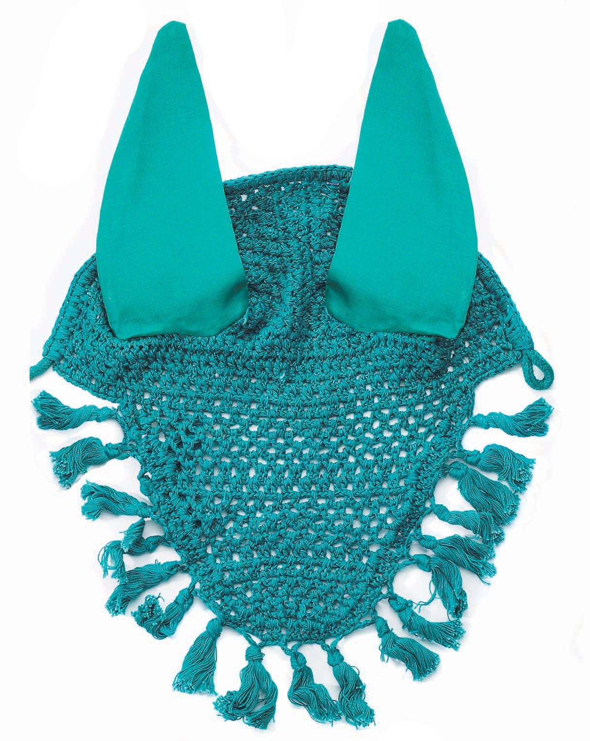 Horse Fare Crochet Ear Net with Tassels