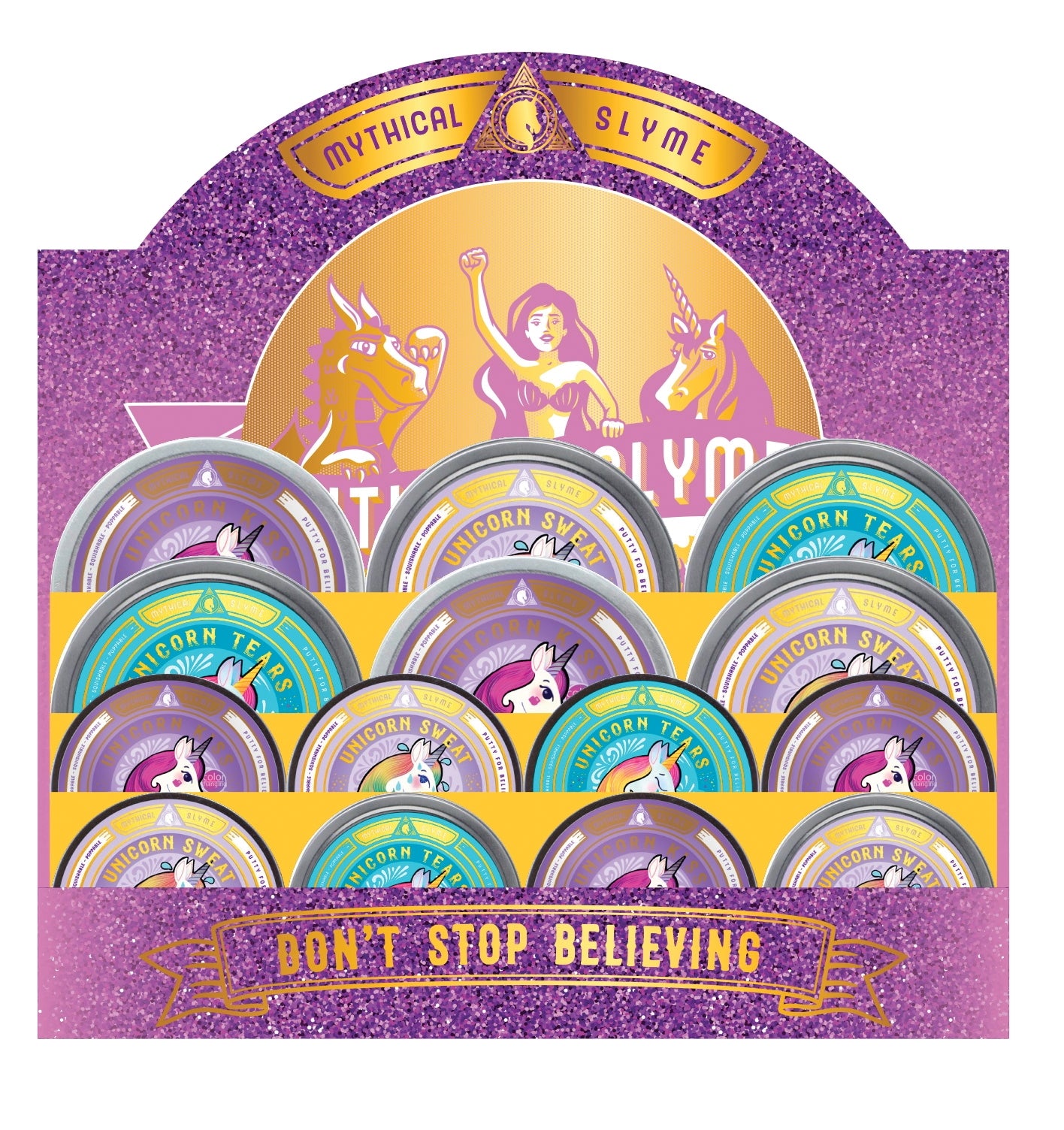 Unicorn Slyme Tins Display