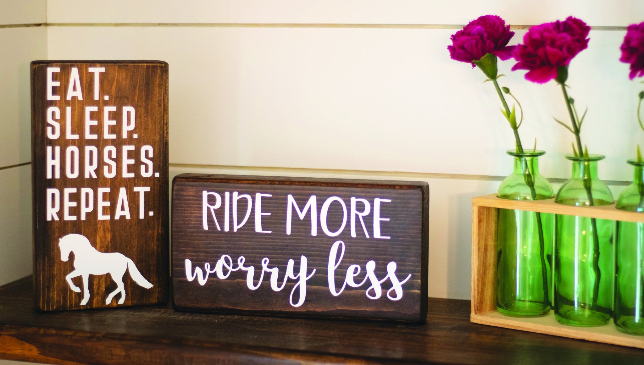 Kelley Shelf Sitter "Eat. Sleep. Horses. Repeat."