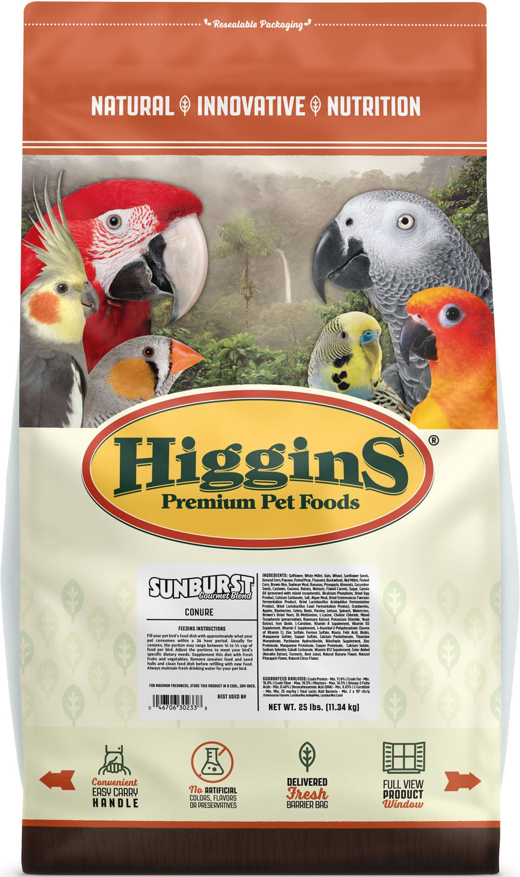 Higgins Sunburst Conure Food
