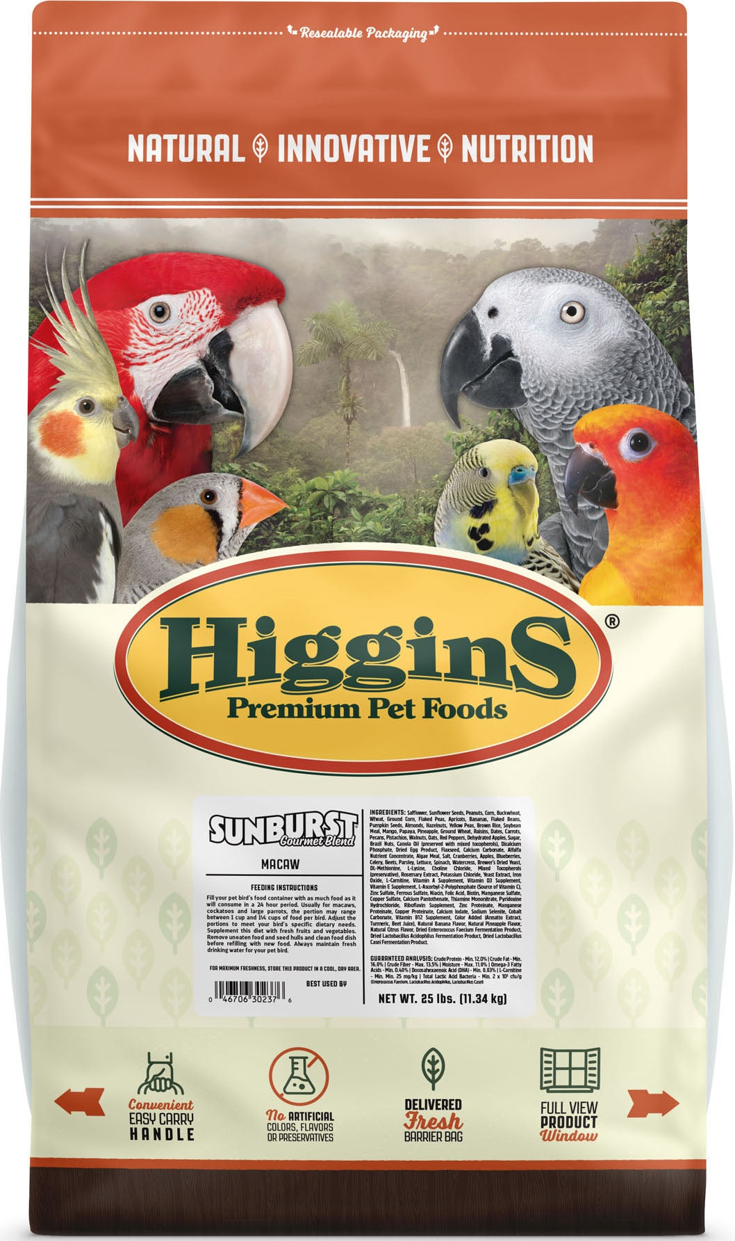 Higgins Sunburst Macaw Food