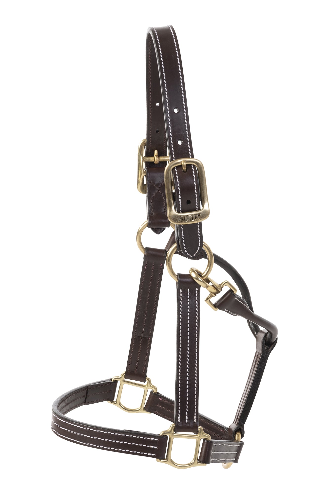 Huntley Leather Triple Stitch Halter with snap Full H
