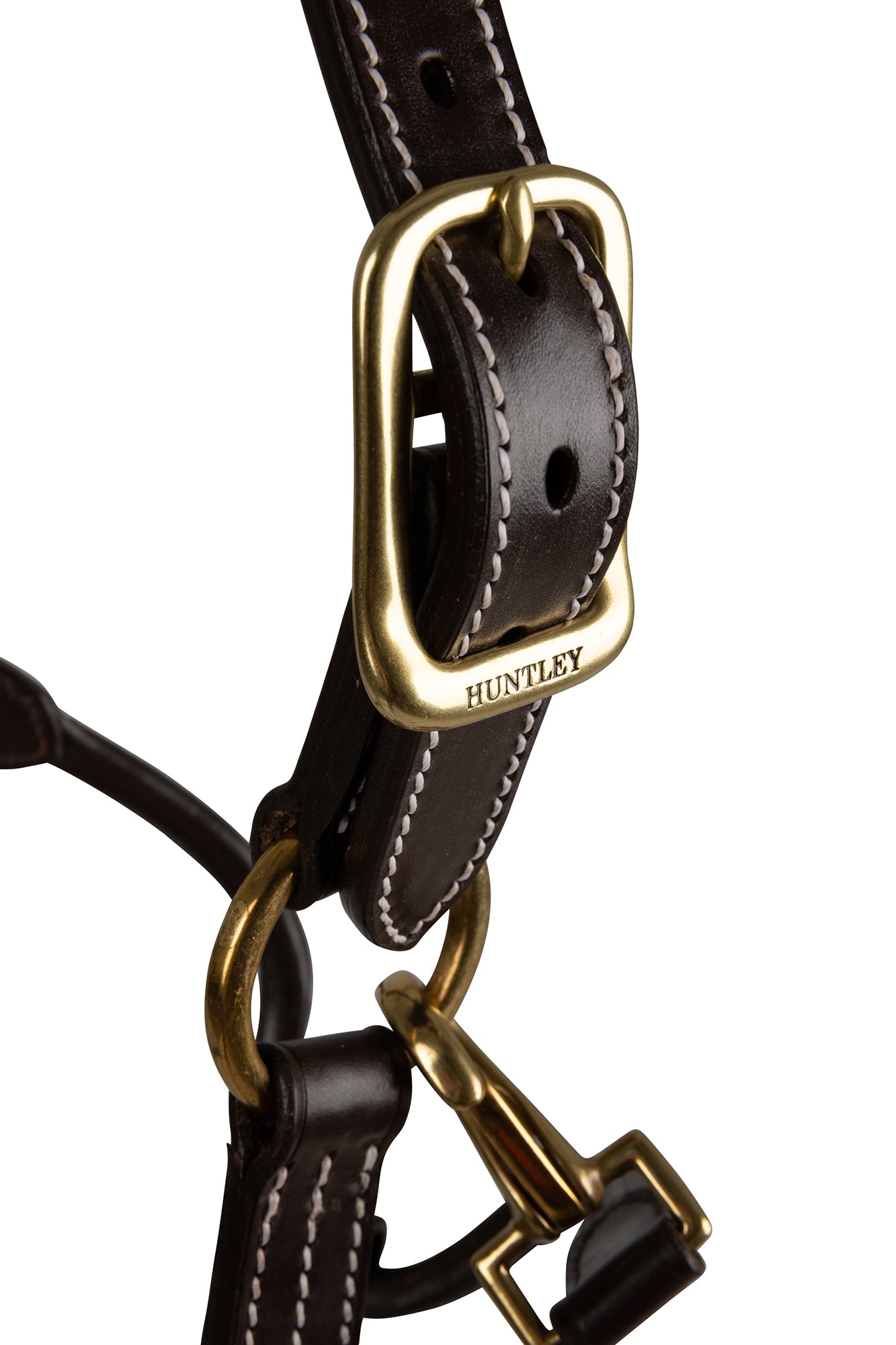 Huntley Fancy StitchLeather Pad Halter Full Havana