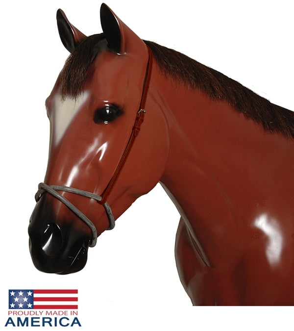 Feather-Weight Leather Rubber Figure 8 Noseband