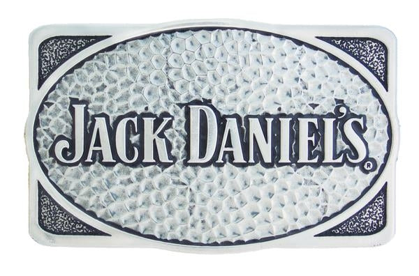 Jack Daniel's Rectangle Hammered Silver Buckle