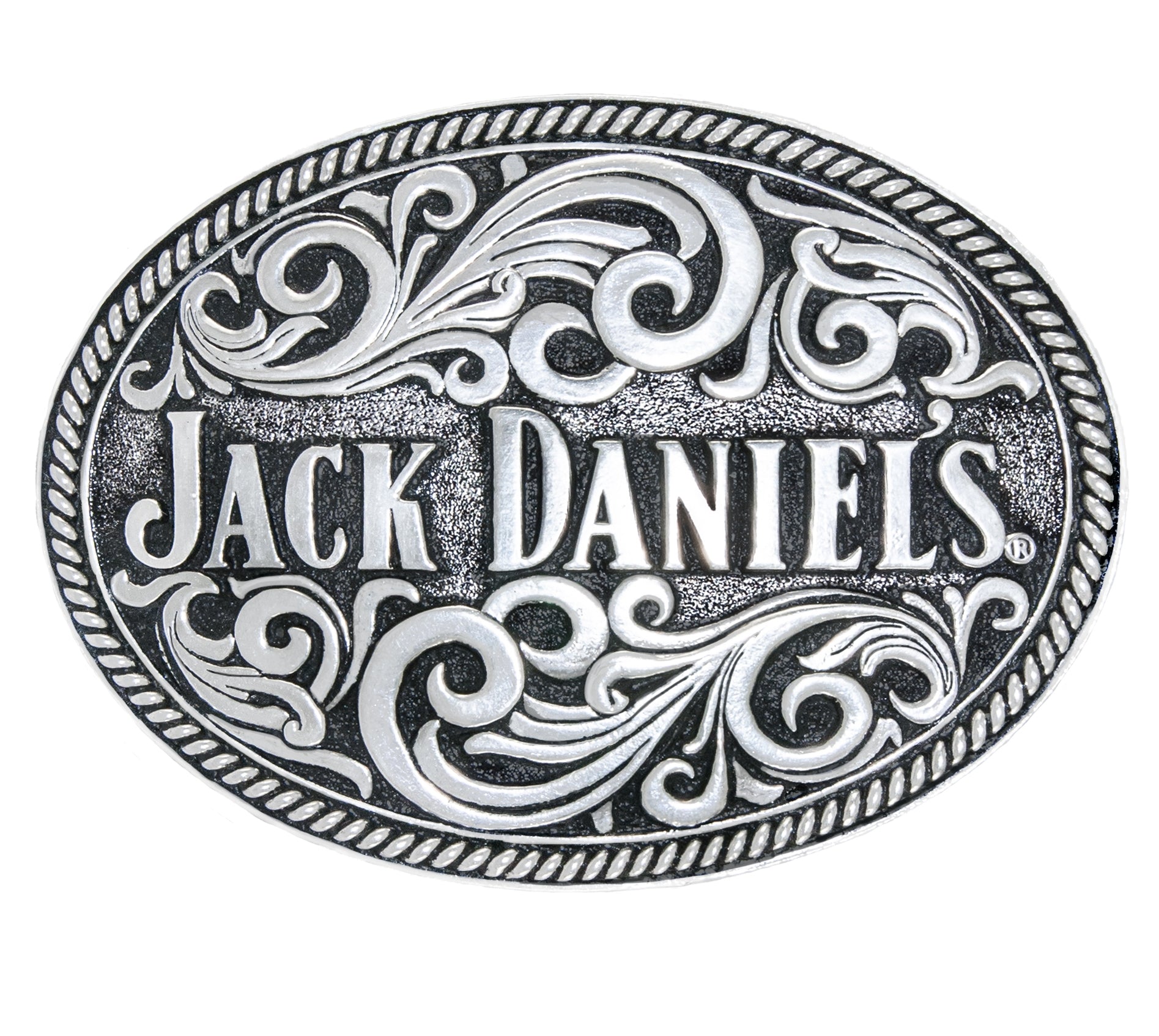 Jack Daniel's Made in USA Oval Rope Edge Belt Buckle