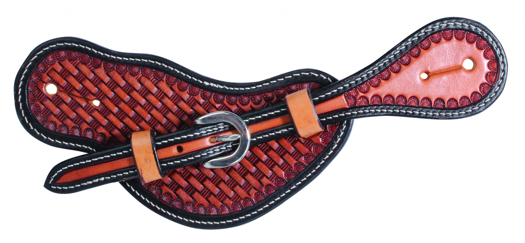 Professionals Choice Mens Basket Weave Spur Straps
