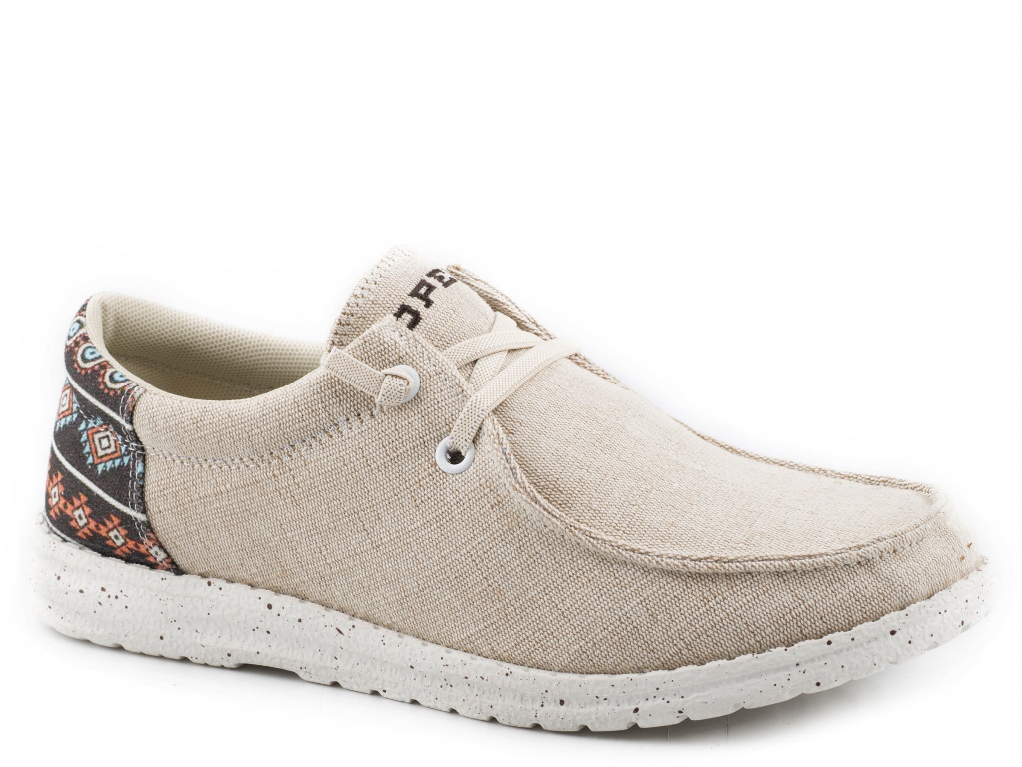 Roper Kids Tan Canvas With Multi Fabric Heel Chukkas
