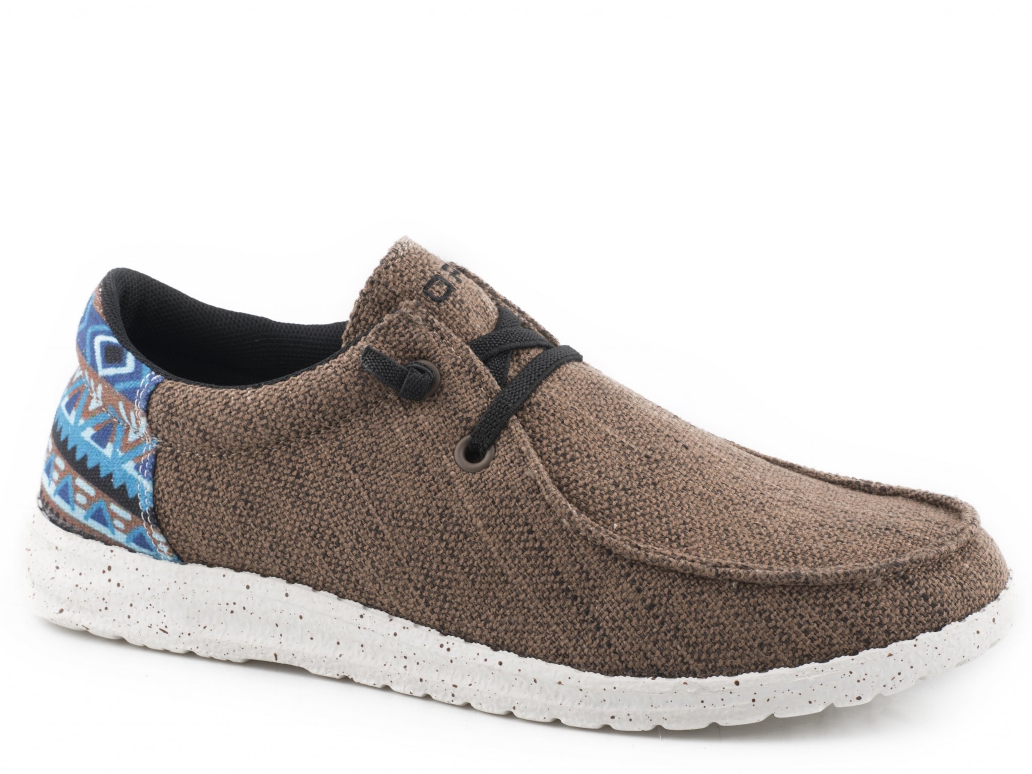 Roper Kids Brown Canvas With Multi Aztec Heel Chukkas