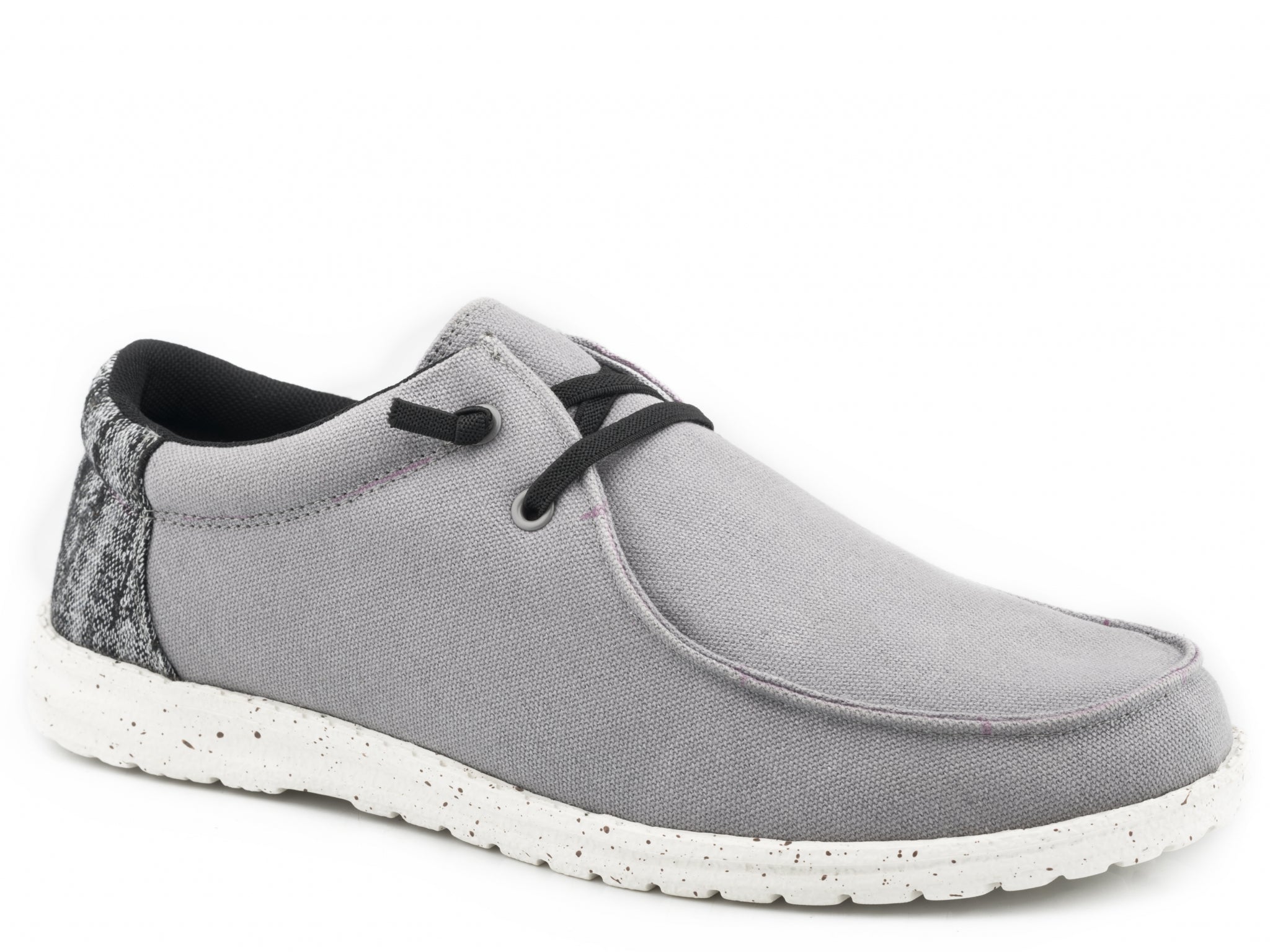 Roper Kids Grey Canvas With Multi Colored Heel Chukkas