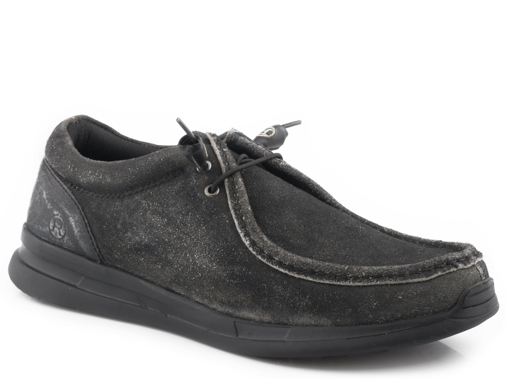 Roper Mens Black Suede Leather Chukka Shoes