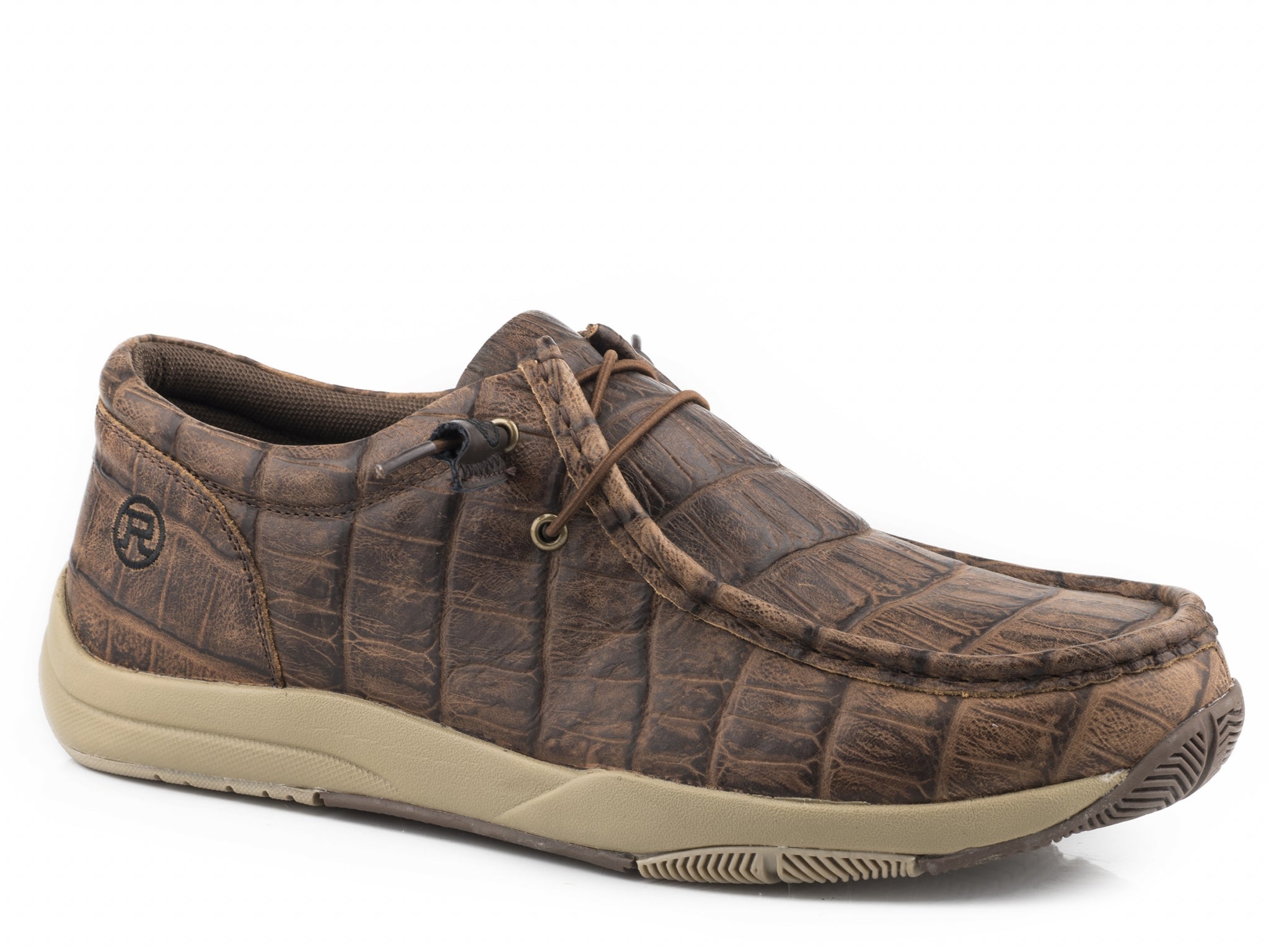 Roper Mens Embossed Caiman Leather Two Eyelet Chukka Shoes