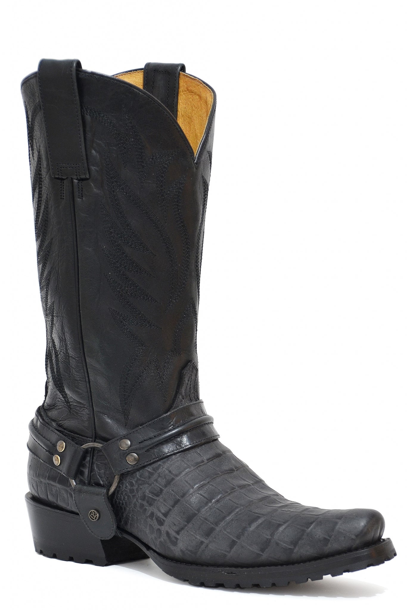 Roper Mens Embossed Caiman Bandit Toe Western Boots