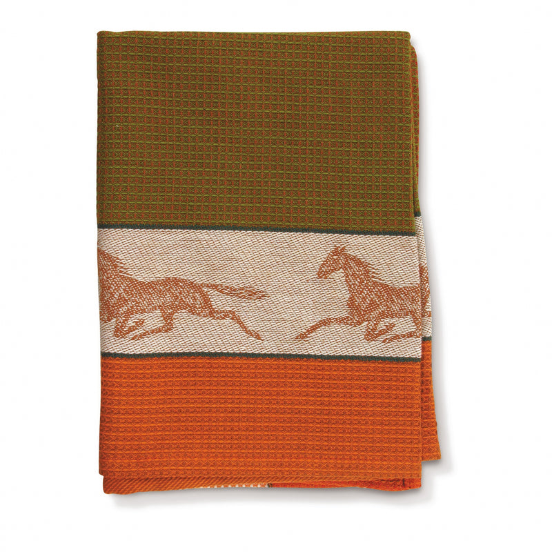 Autumn Horse Waffle Weave Kitchen Towel