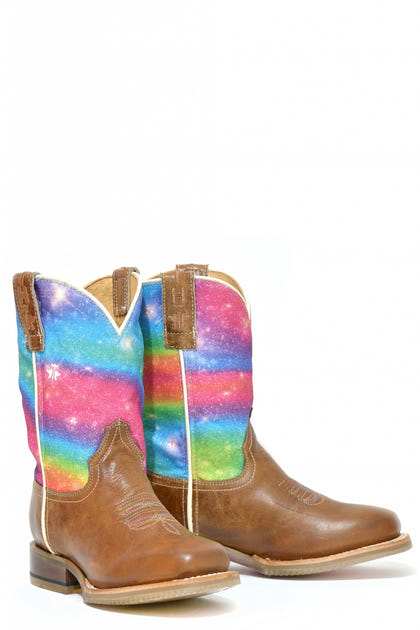 Tin Haul Big Kids Boots - Rainbow Sparkles with Be Your Own Kind of Magical Sole