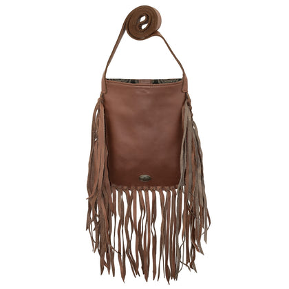 Ameican West Fringed Cowgirl Crossbody with Hand Tooled Rose