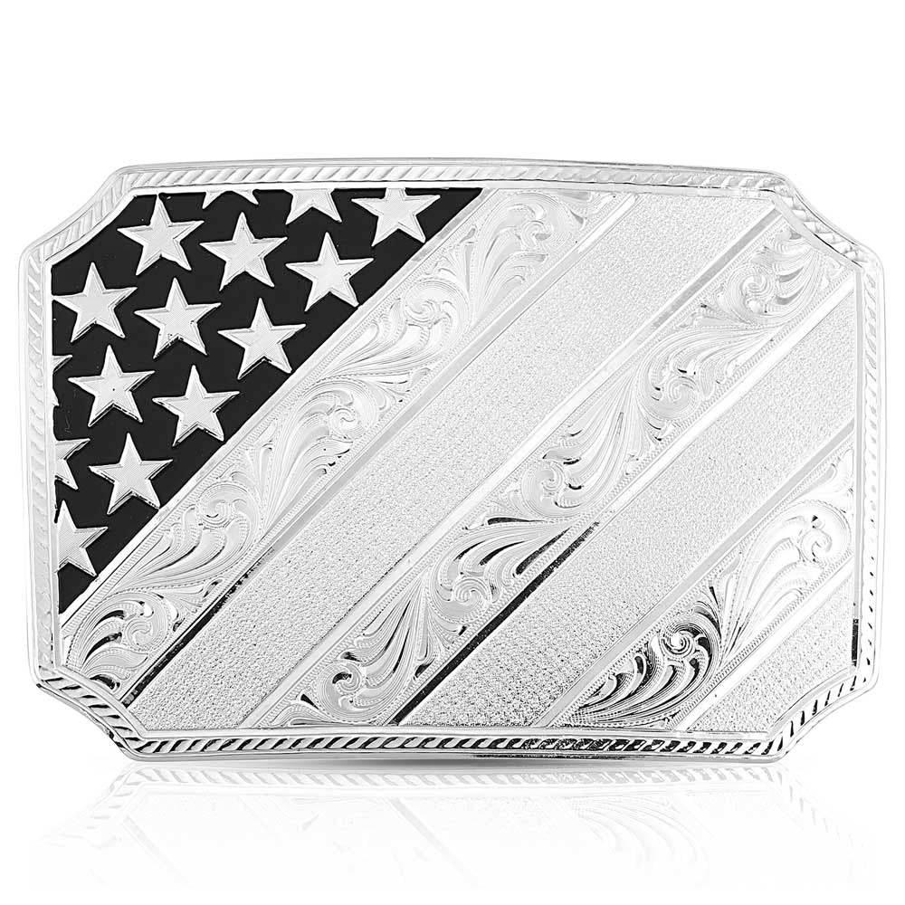 Montana Silversmiths All American Silver Buckle