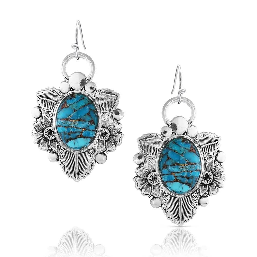 Montana Silversmiths Sheridan Fields Blue Turquoise Earrings