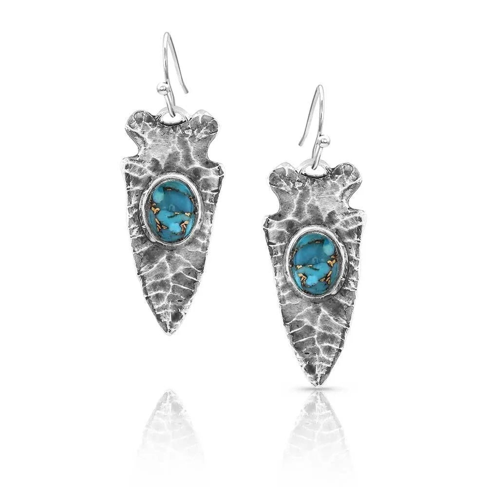 Montana Silversmiths Driving Force Turquoise Arrowhead Earrings