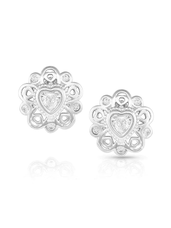 Montana Silversmiths Hidden Hearts Crystal Post Earrings