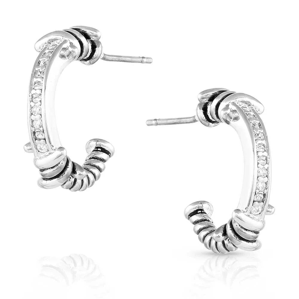 Montana Silversmiths Tied Up Crystal Barbed Wire Earrings
