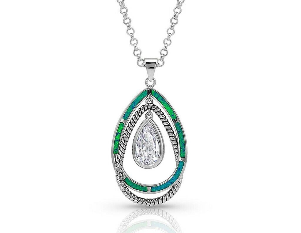 Montana Silversmiths Opal Ribbons Teardrop Necklace