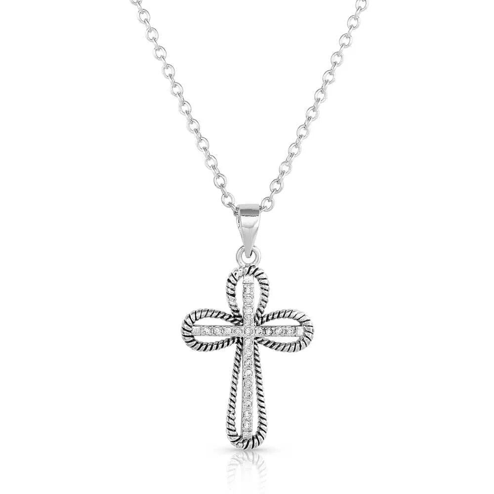 Montana Silversmiths Expressive Faith Crystal Cross Necklace