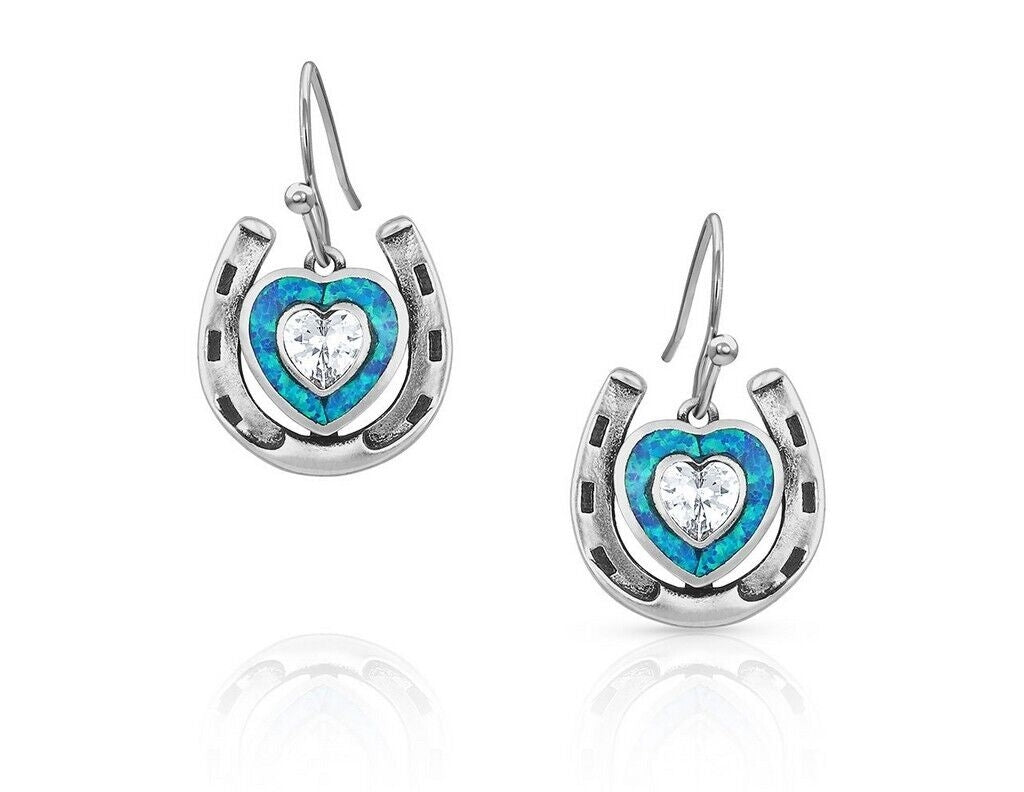 Montana Silversmiths The Love Inside Luck Horseshoe Earrings