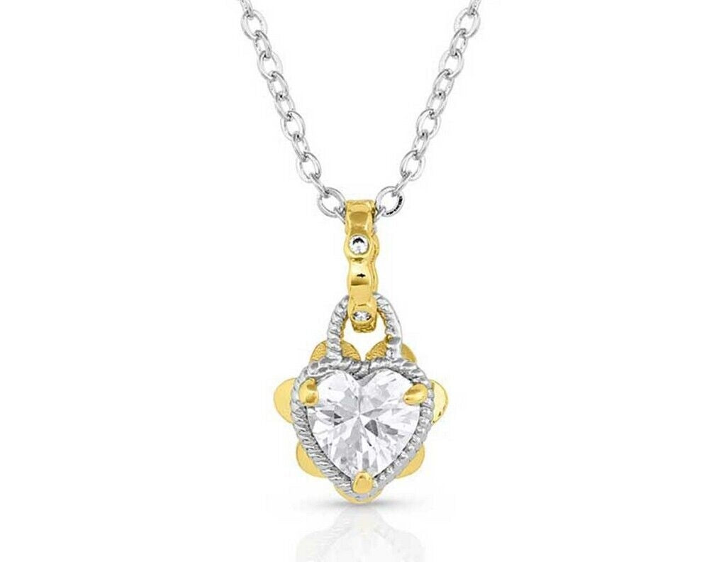 Montana Silversmiths Flowered Heart Crystal Necklace