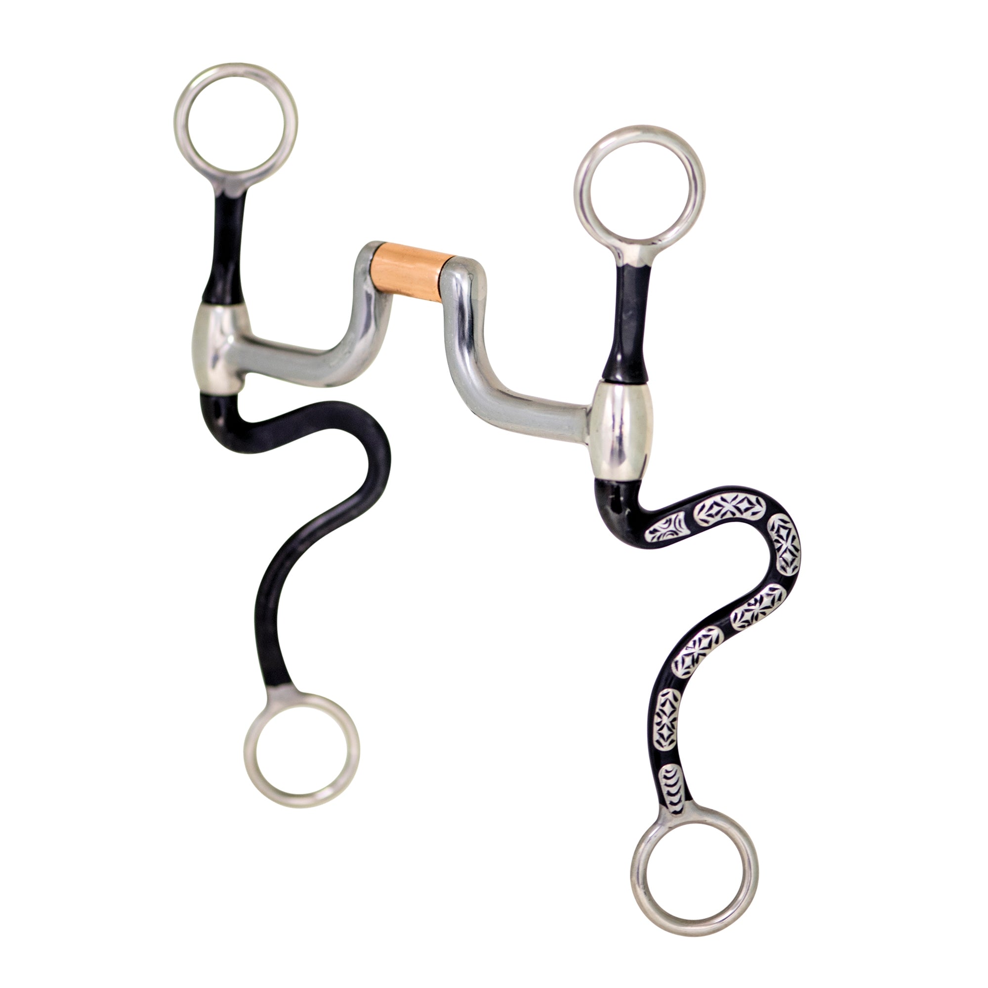 Partrade Cowboy Tack Diamond Back S Shank Hinged Port Bit
