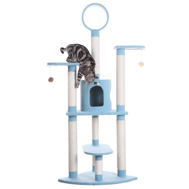 Armarkat Classic Real Wood Cat Tree 66in Blue