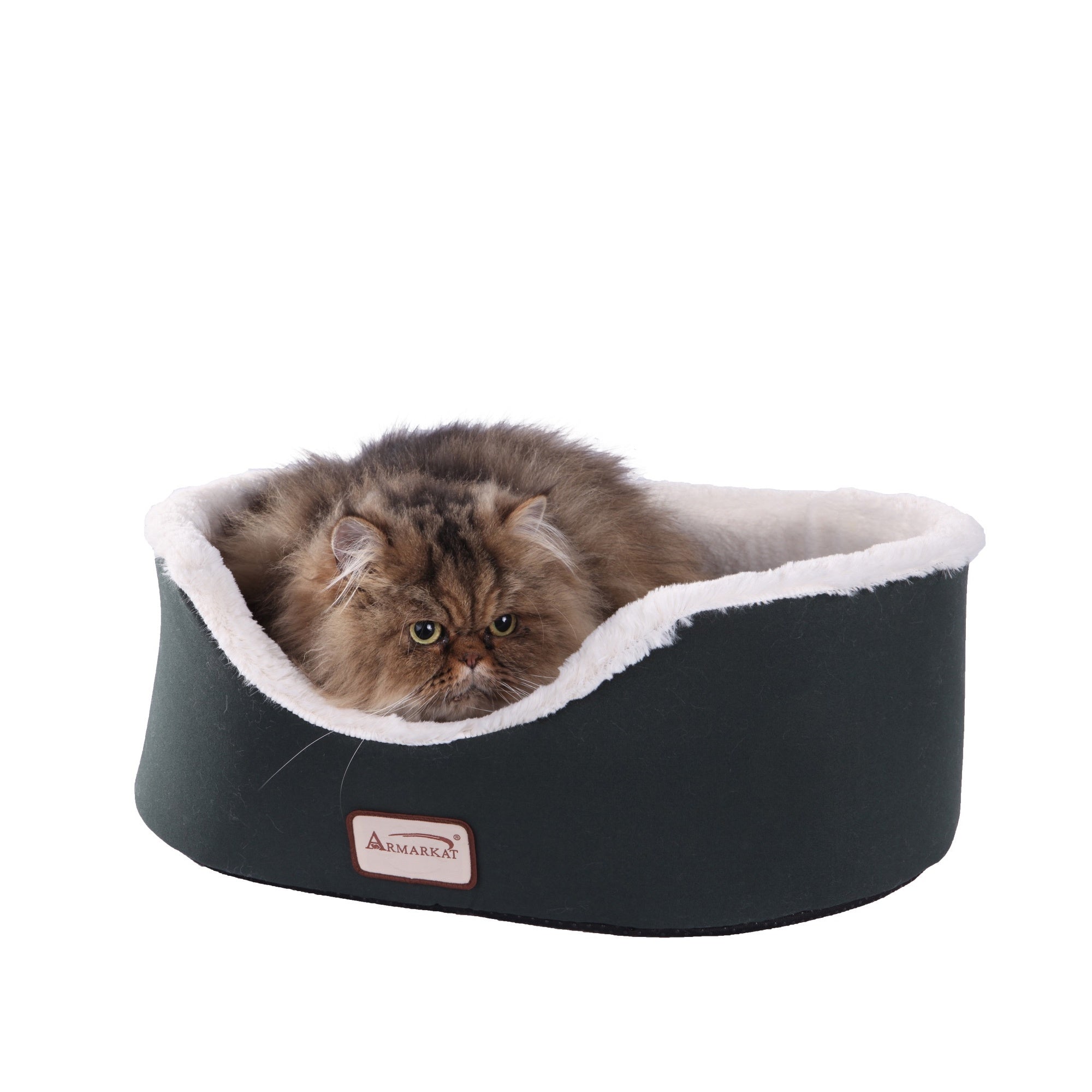 Armarkat Laurel Green/Ivory Oval Cuddle Cat Bed