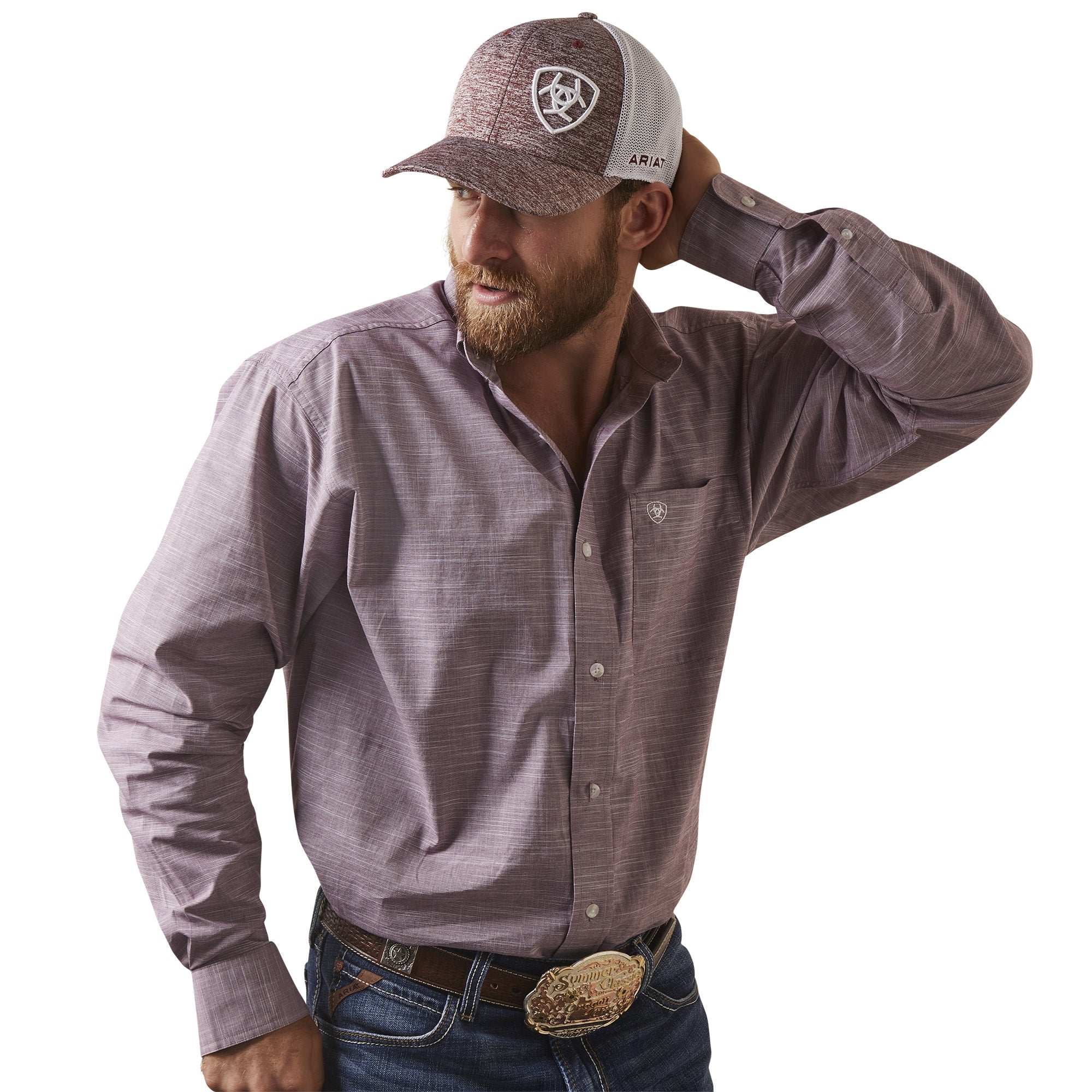 Ariat Mens Solid Slub Classic Fit Shirt