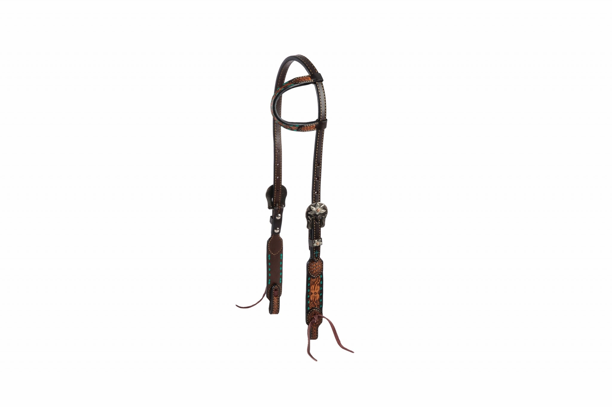 Floral Buckstitch Sl/Ear Headstall