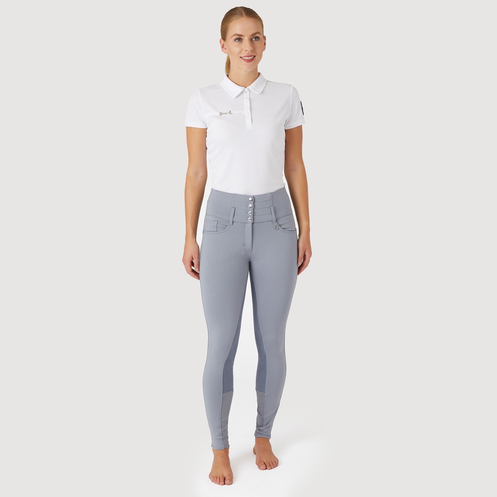 Horze Ladies Tara High Waist Breeches Leather Full Seat