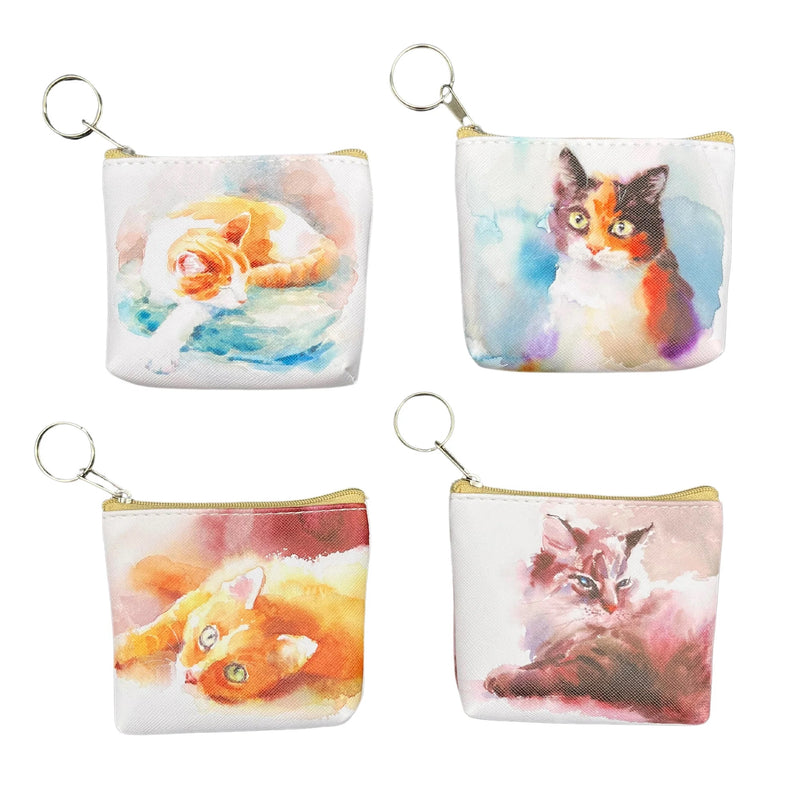 AWST Int'l Barn Cats Key Chain Coin Purses - Set of 12