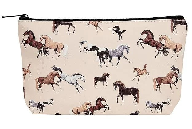 AWST Int'l "Lila" Horses All Over Cosmetic Pouch