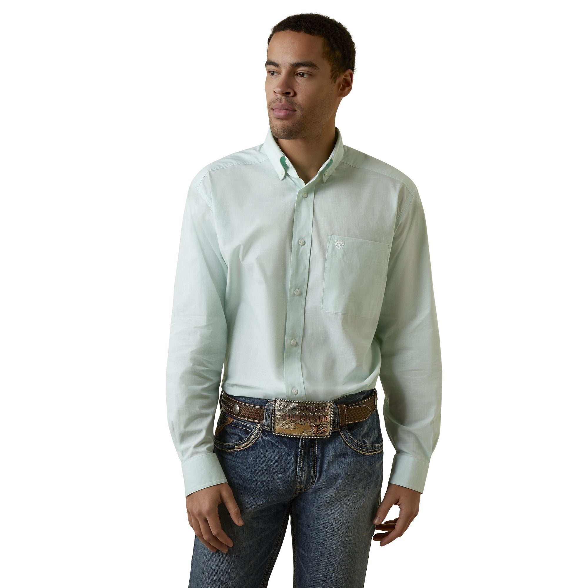 Ariat Mens Solid Slub Classic Fit Shirt