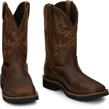 Justin Mens Driller 11" Waterproof Steel Toe Boots