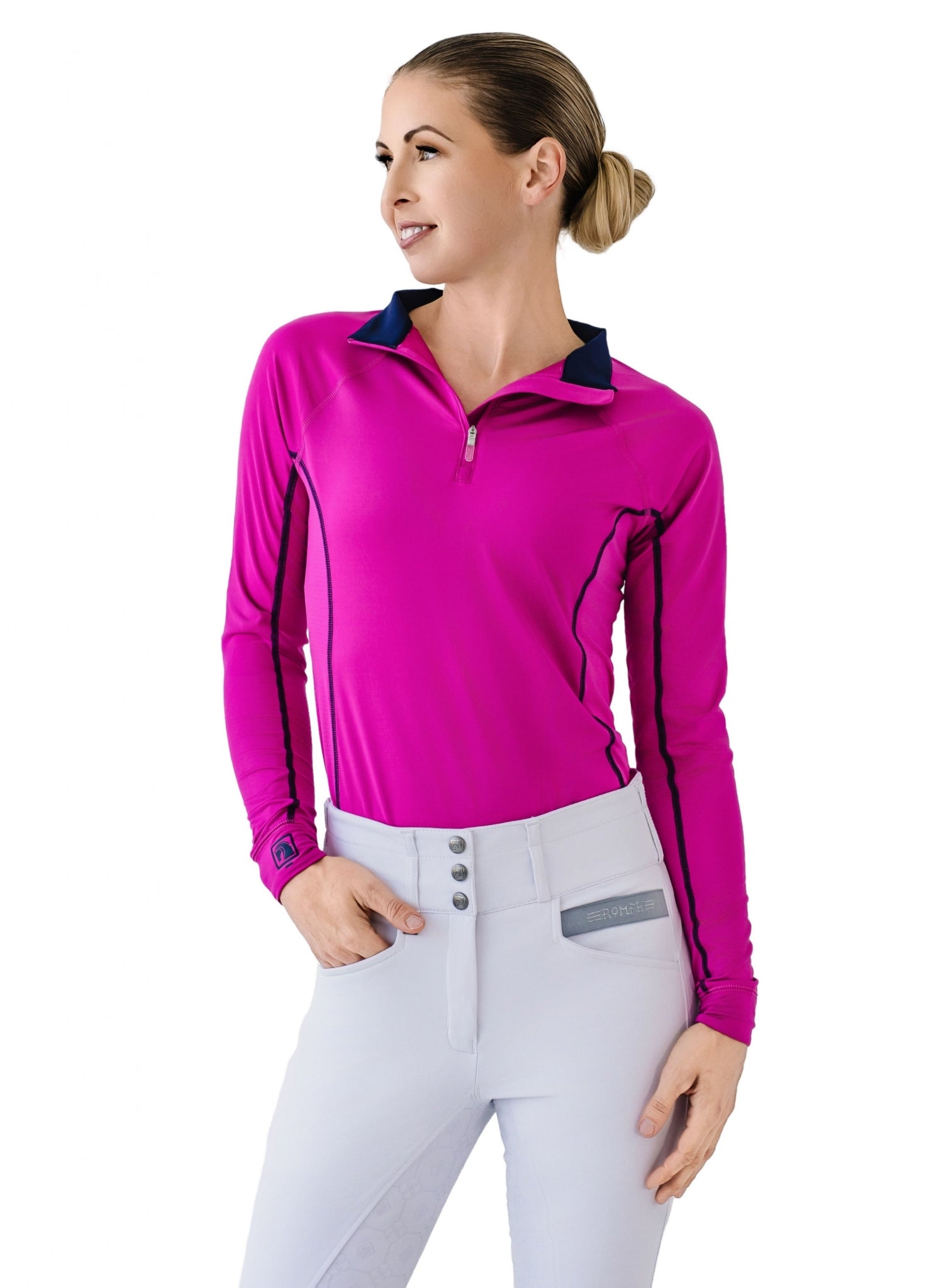 Romfh Ladies Core Quarter Zip Long Sleeve Solid Sun Shirt