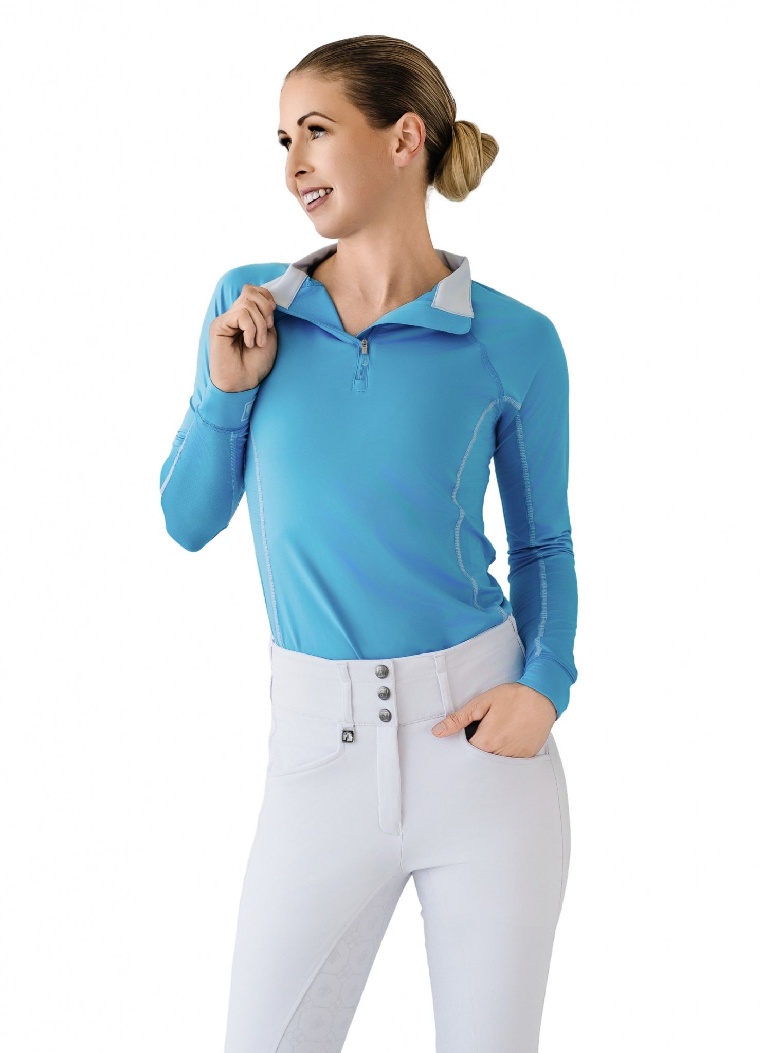 Romfh Ladies Core Quarter Zip Long Sleeve Solid Sun Shirt