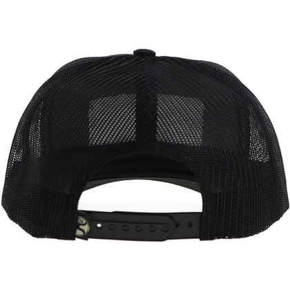 Hooey Sudan 5 Panel Trucker Hat with Rect Patch Black