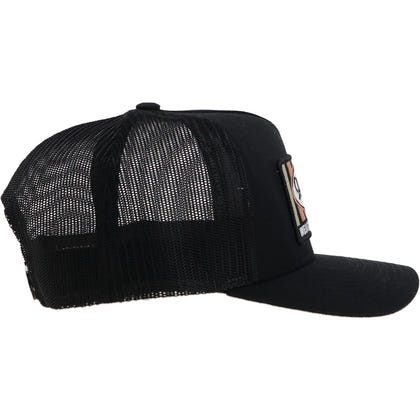 Hooey Sudan 5 Panel Trucker Hat with Rect Patch Black
