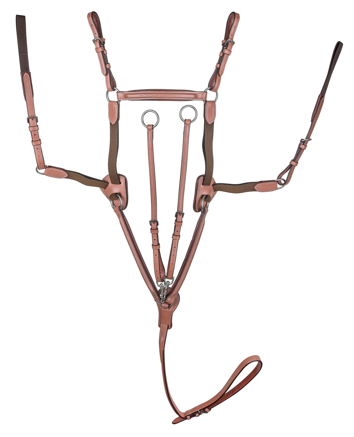 Laureate by Henri de Rivel Raised Fancy Stitched 5 Point Breastplate with Running Attachment- Oakbark- Cob