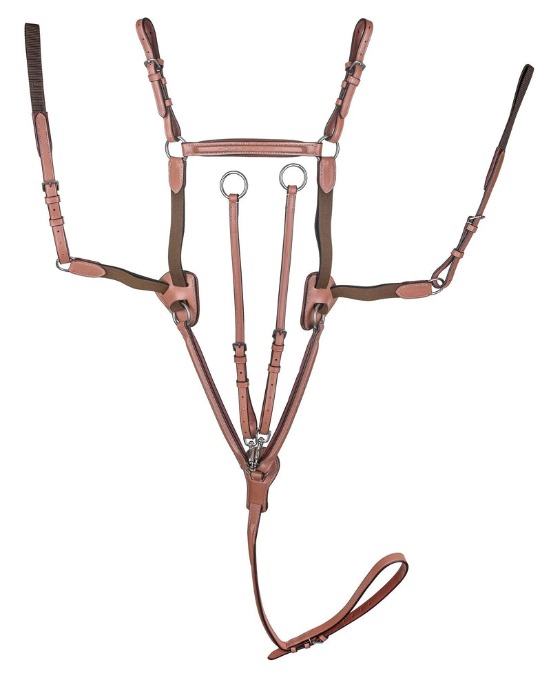 Laureate by Henri de Rivel Raised Fancy Stitched 5 Point Breastplate with Running Attachment- Oakbark- Cob