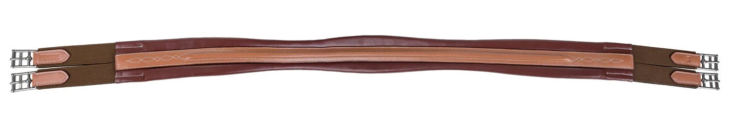 Henri de Rivel Laureate Raised Chafeless Leather Girth with Fancy Stitching