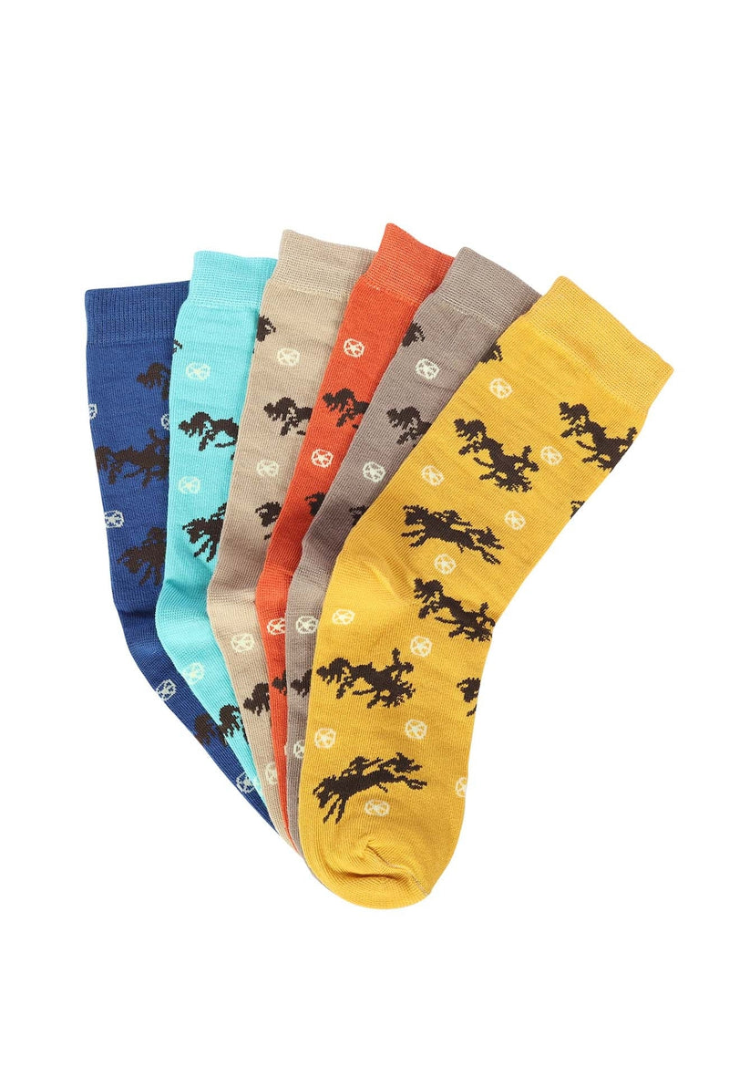 AWST Int'l Lila Bucking Horses Socks