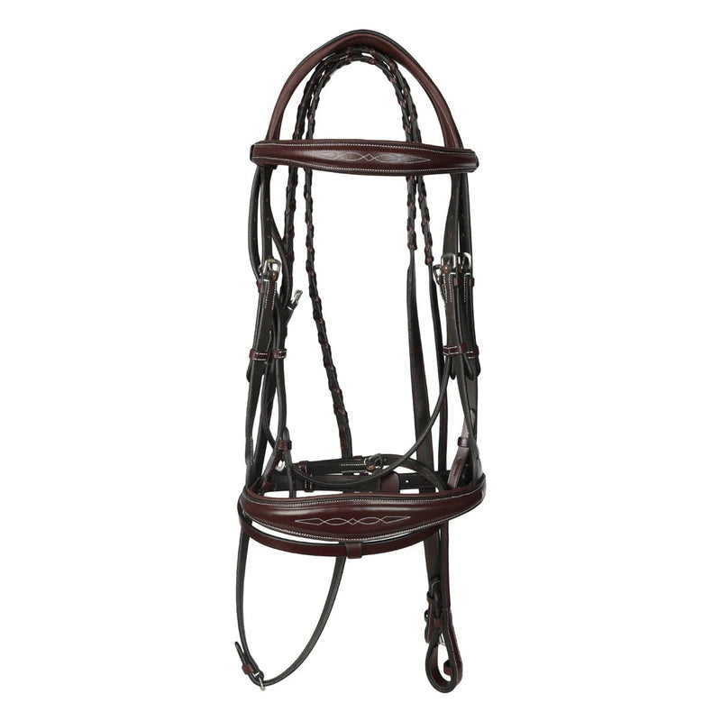 Henri de Rivel Jamaika Pro Anatomical Fancy Raised Wide Flash Noseband Bridle with Raised Laced Reins