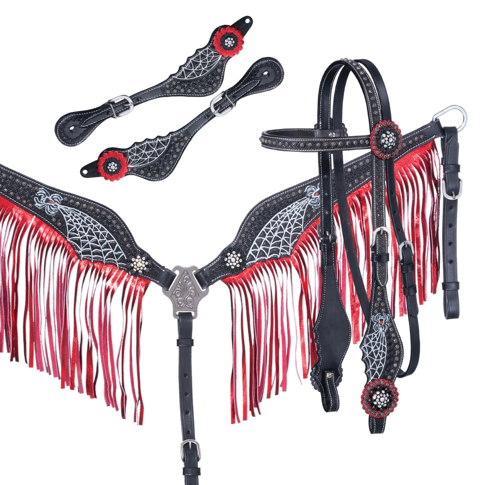 Tough1 Black Widow 3-Piece Tack Set