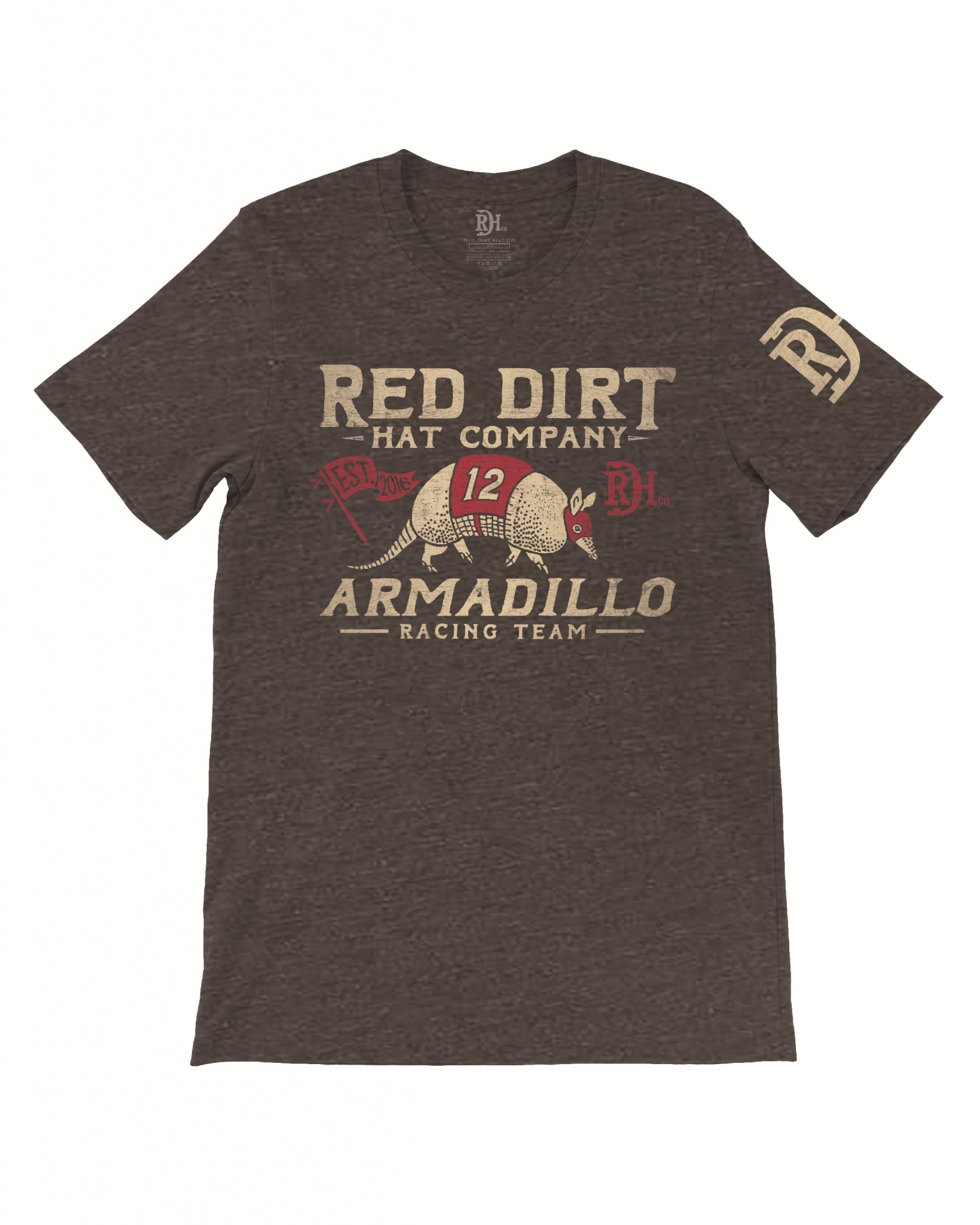 Red Dirt Hat Co Dillo Racing Flag T-Shirt